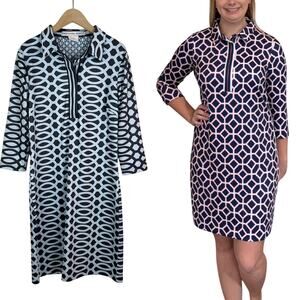 Gretchen Scott Designs Everywhere Dress in Black and Light Blue Size Small